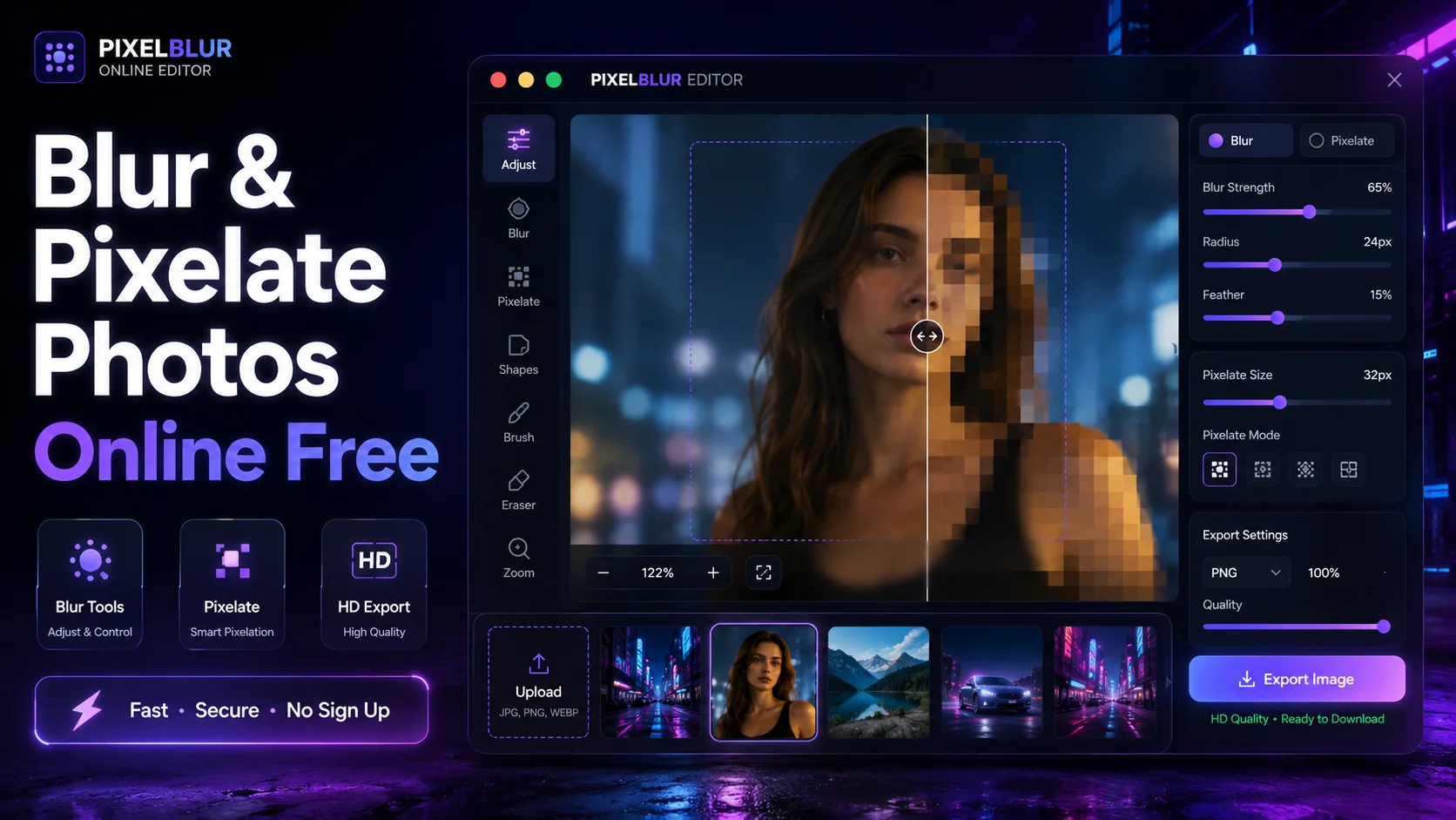 Blur & Pixelate Photos Online Free – Protect Sensitive Images