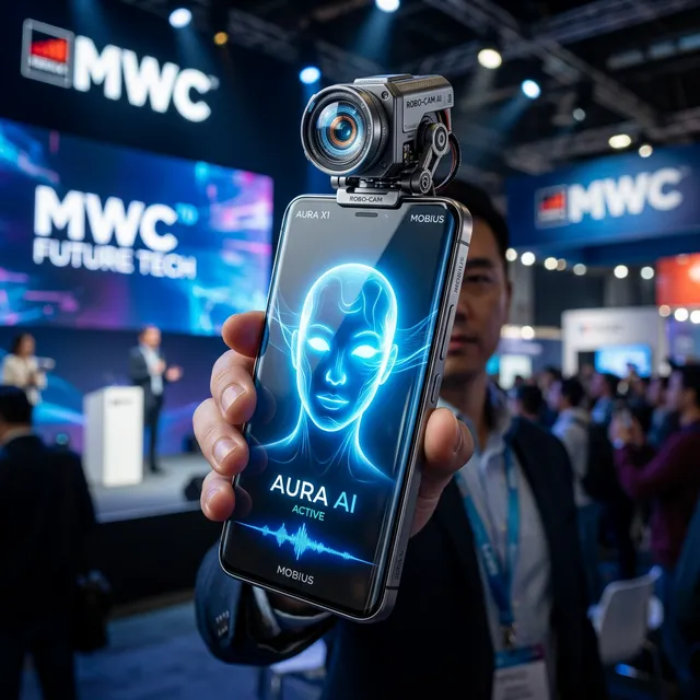 Honor Robot Phone with Embodied AI camera at MWC 2026